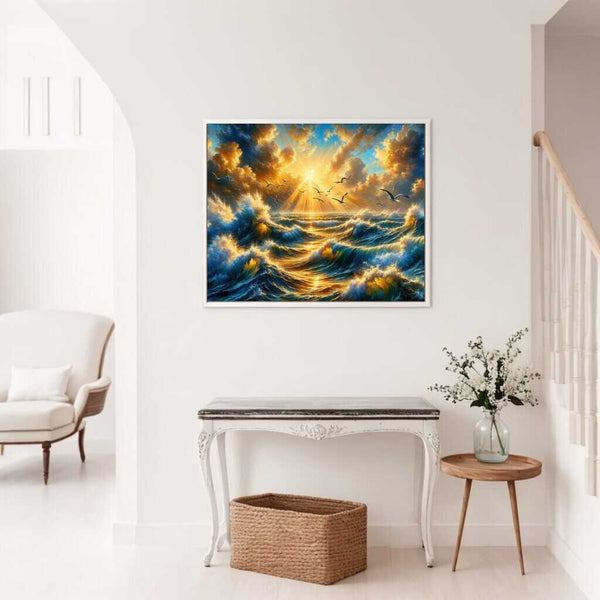 Sunrise, Rough sea - Paint by Numbers