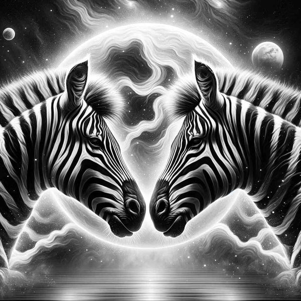 Zebras in black white - Paint by Numbers