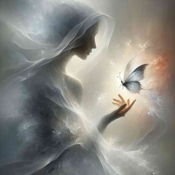 Woman with butterfly - Paint by Numbers
