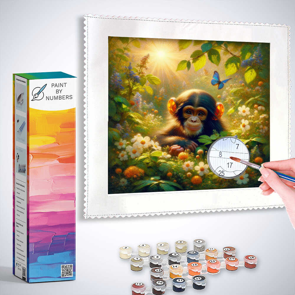 Paint by Numbers - Little Chimpanzee Chills