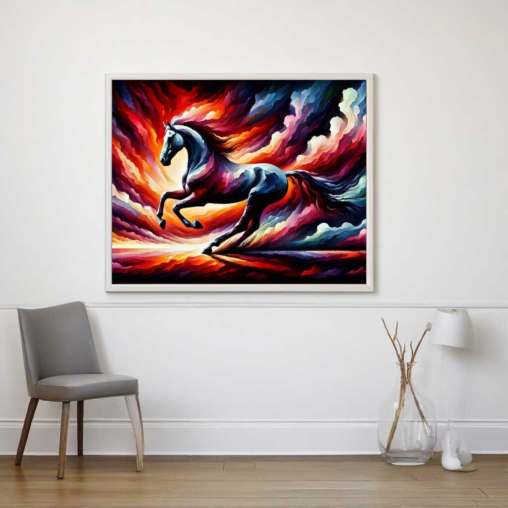 Paint by Numbers - Horse, abstract sky