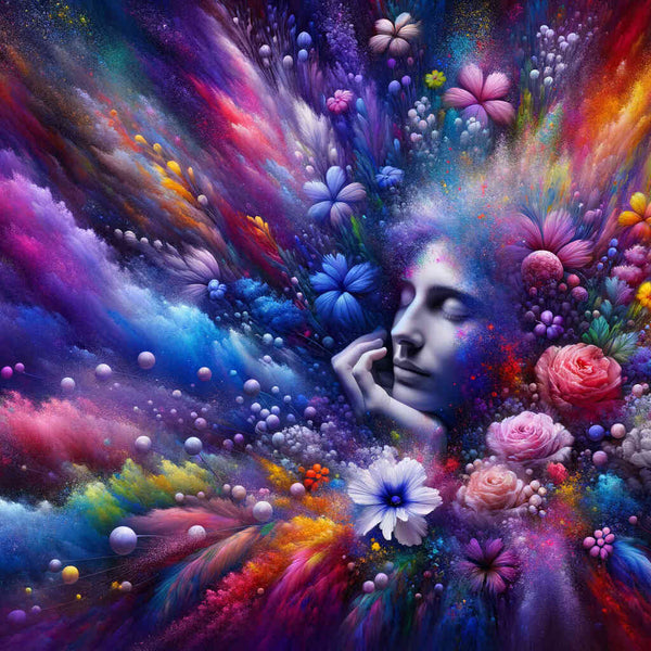 Paint by Numbers - Woman on colorful flower bed