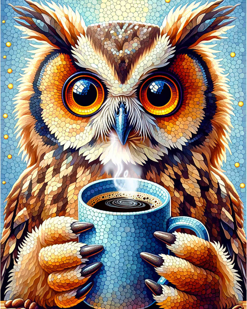 Paint by Numbers - Coffee owl