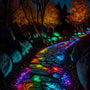 Colorful illuminated pathway design from AB Diamond Painting's Shining Path kit for Paint by Numbers projects