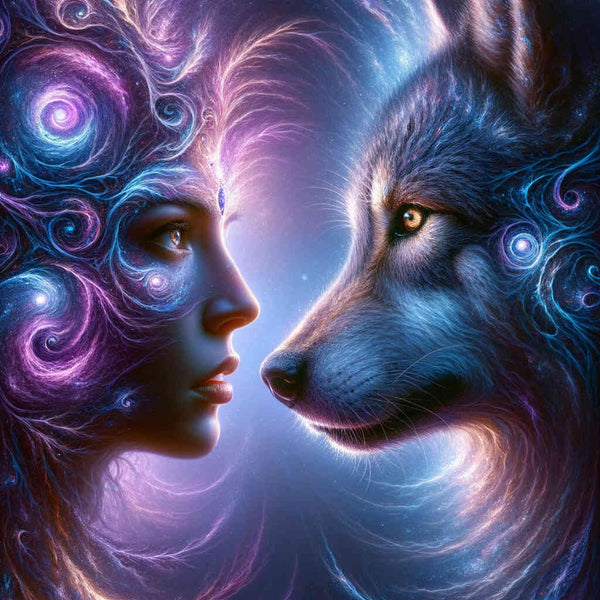 Paint by Numbers - Woman and wolf