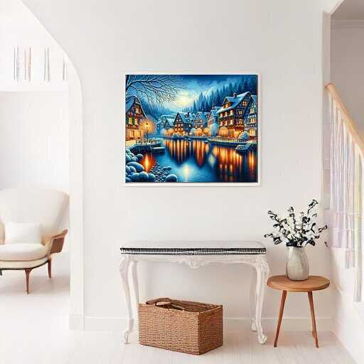 City on the river, winter - Paint by Numbers