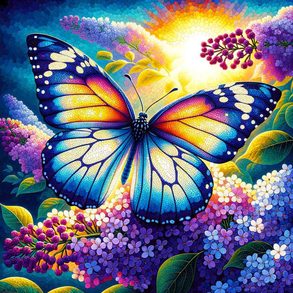 Paint by Numbers - Butterfly on Lilac