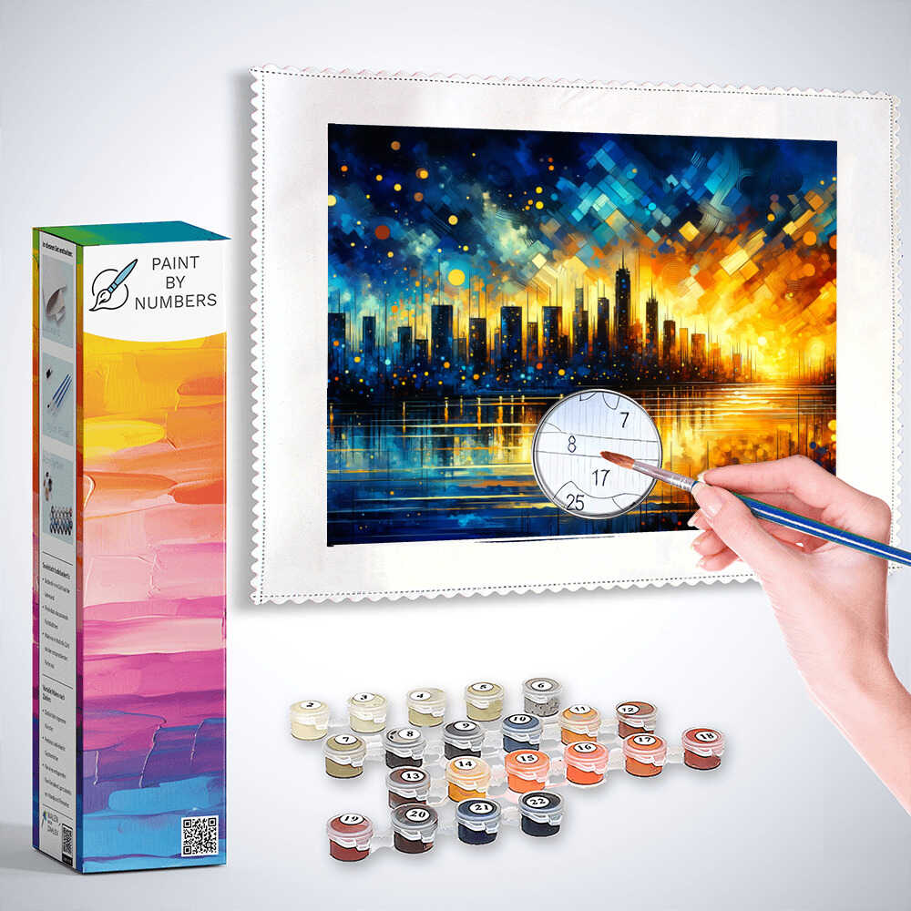 City at dusk - Paint by Numbers