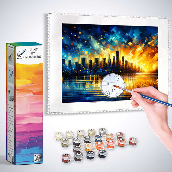 City at dusk - Paint by Numbers