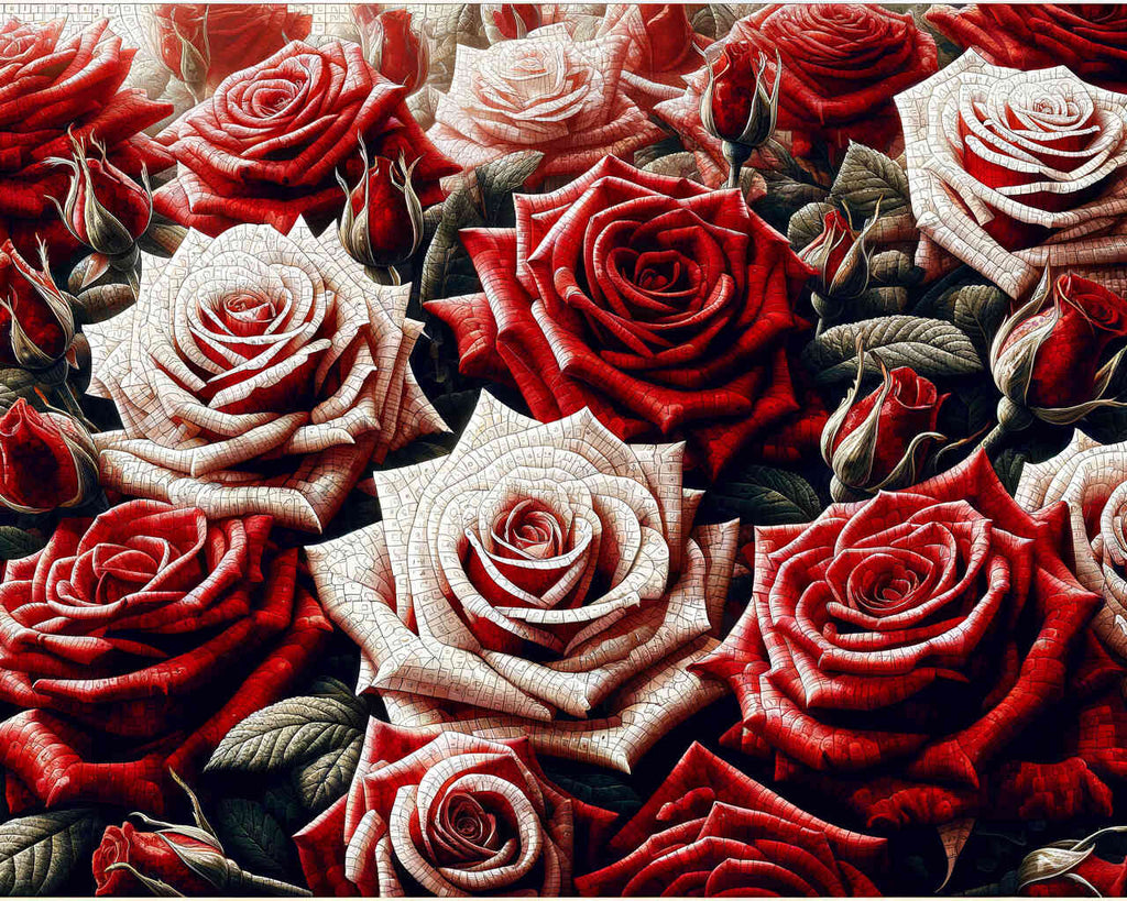 Paint by Numbers - Roses Arrangement in Red and White