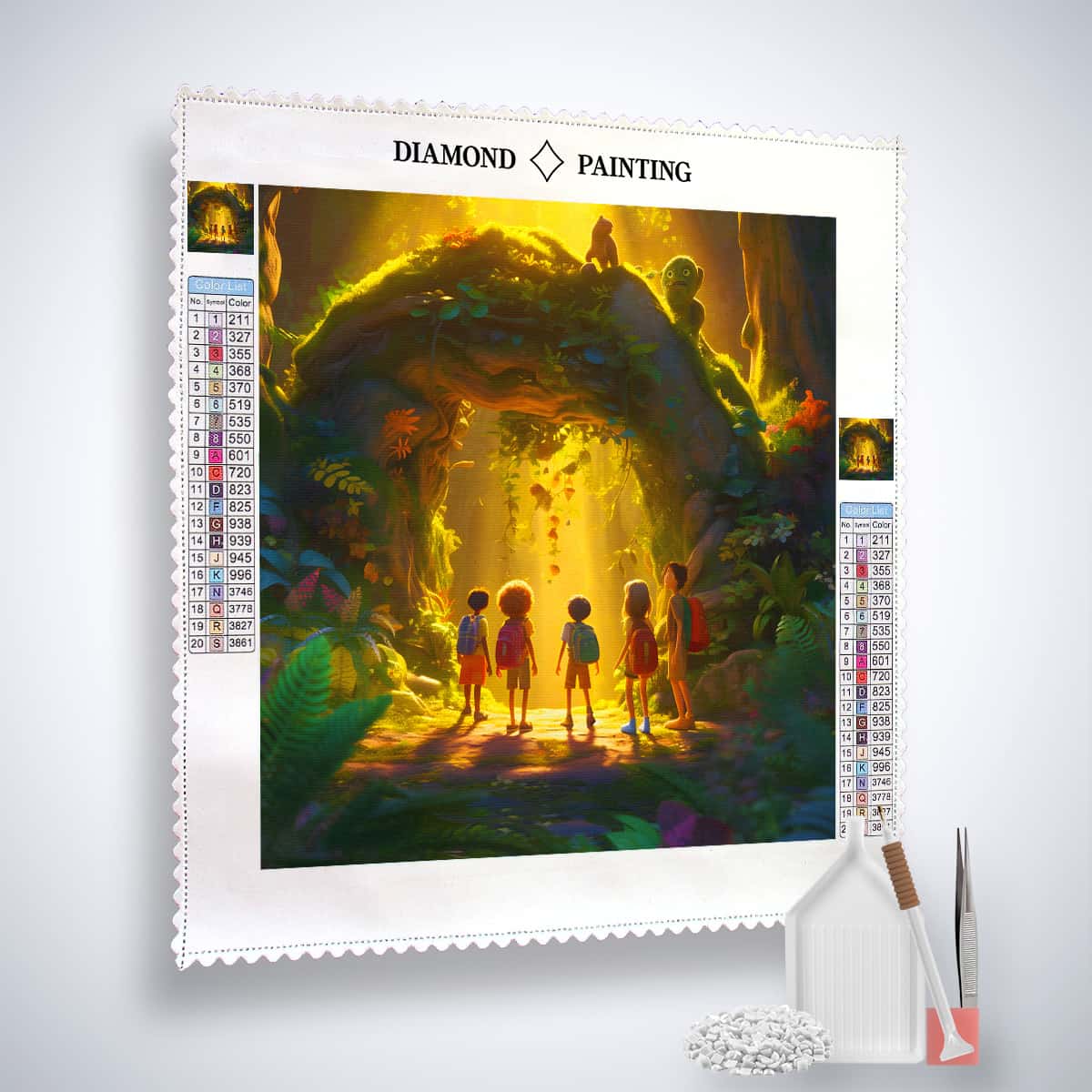 Diamond Painting - Kinderentdecker - gedruckt in Ultra-HD - Landschaft, Menschen, Neu eingetroffen, Quadratisch