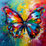 AB Diamond Painting - Schmetterling Abstrakt Farbenfroh - gedruckt in Ultra-HD - AB Diamond, Neu eingetroffen, Quadratisch, Schmetterling, Tiere