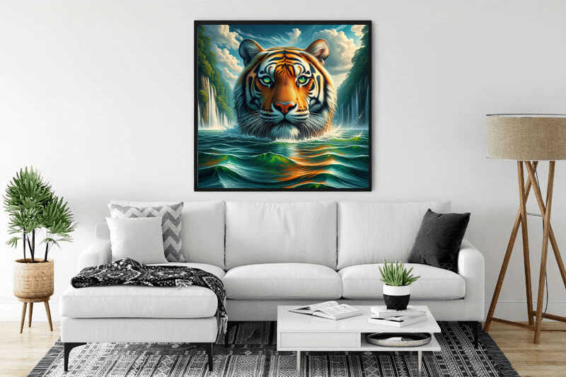 Paint by Numbers - Tiger in the river