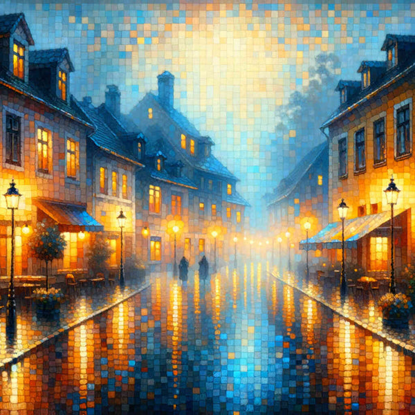 Paint by Numbers - Small rainy city