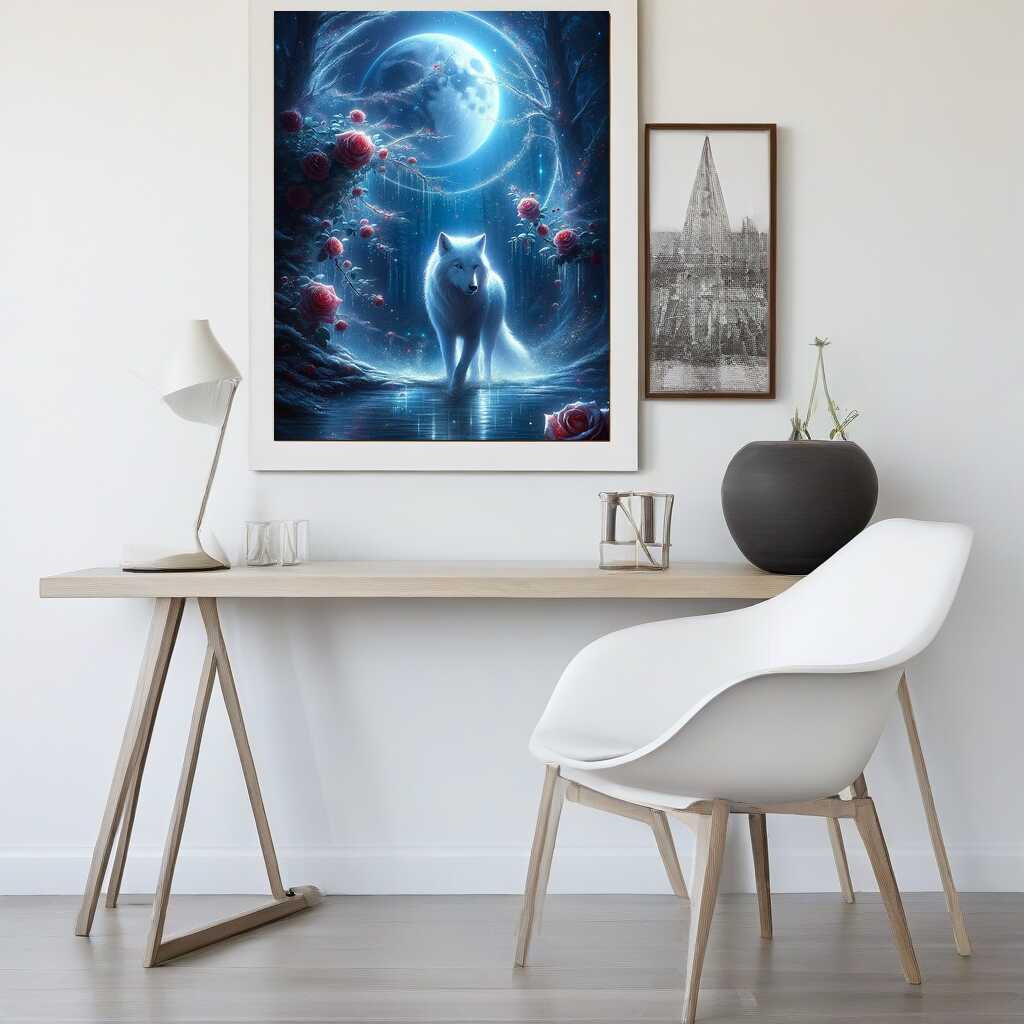 Paint by Numbers - Wolf in the Night Forest