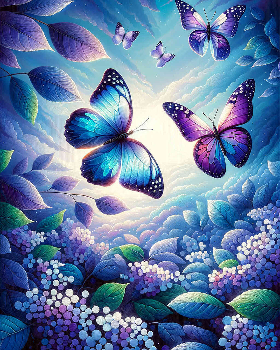 Paint by Numbers - Butterflies Purple Petals