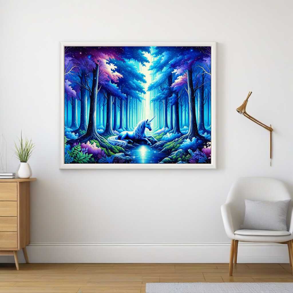 Unicorn in the magic forest - Paint by Numbers