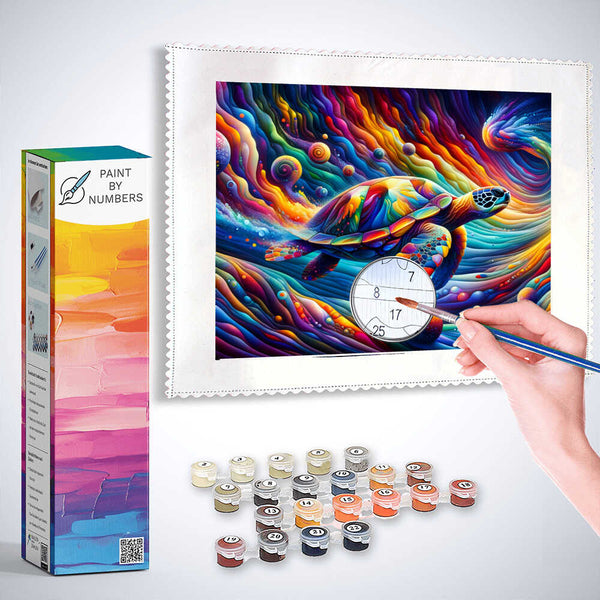 Paint by Numbers - Turtle, colorful and abstract