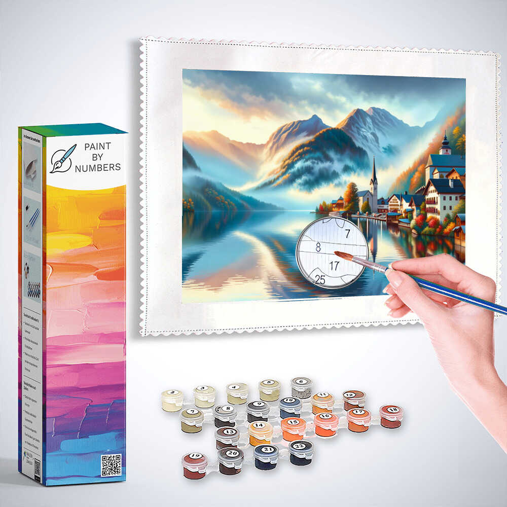 Mountains, castle - Paint by Numbers