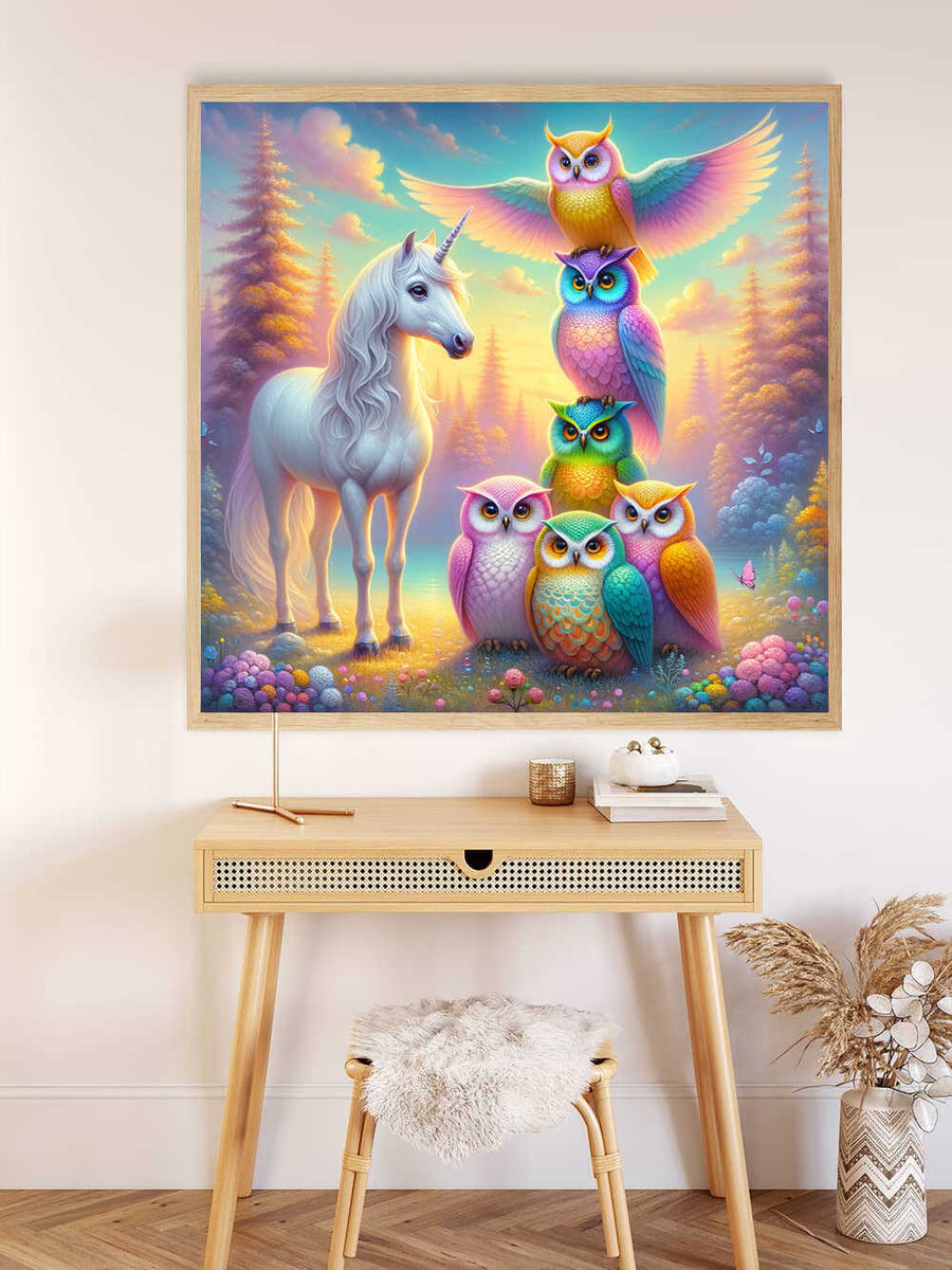 Paint by Numbers - Unicorn with Owl Tower