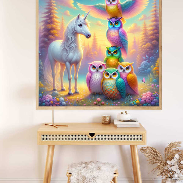 Paint by Numbers - Unicorn with Owl Tower