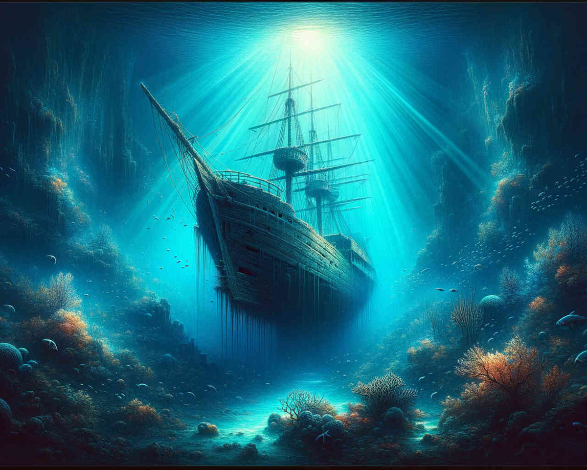 Shipwreck, under water - Paint by Numbers