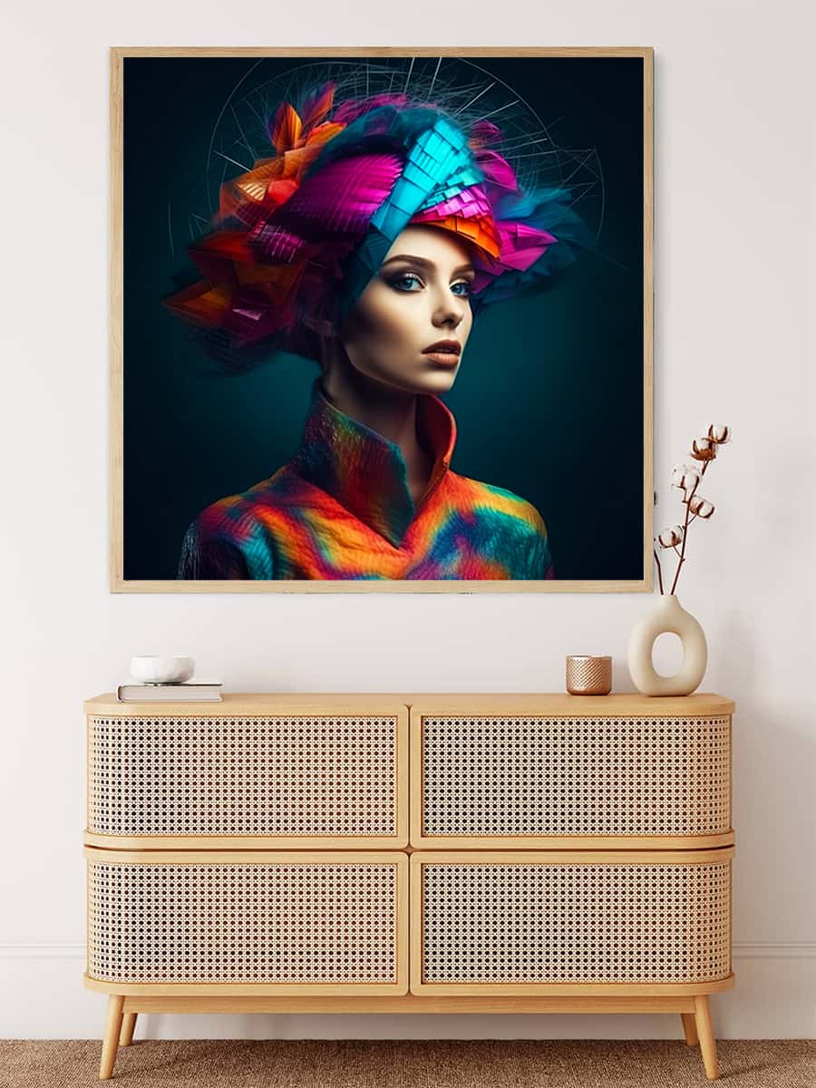 Diamond Painting - Abstrakte Frisur in Schwarz - gedruckt in Ultra-HD - Menschen, Neu eingetroffen, Quadratisch