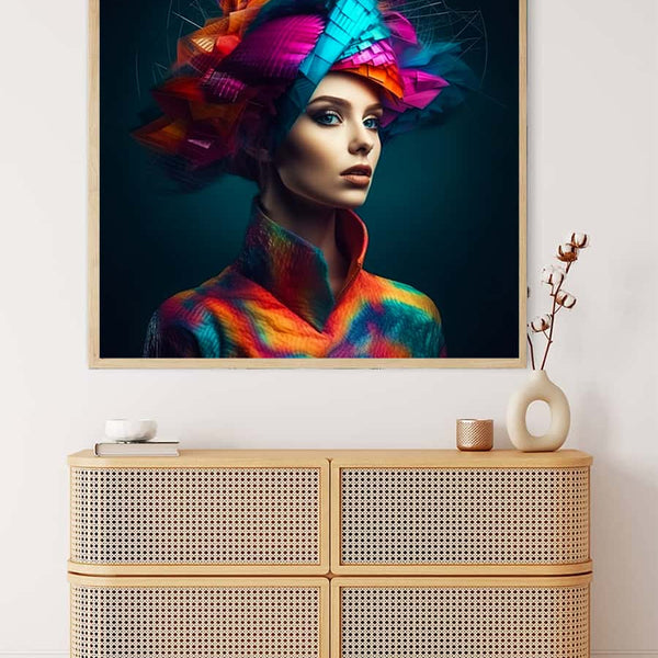 Diamond Painting - Abstrakte Frisur in Schwarz - gedruckt in Ultra-HD - Menschen, Neu eingetroffen, Quadratisch