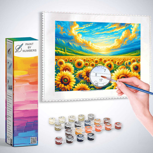 Paint by Numbers - Sunflower field