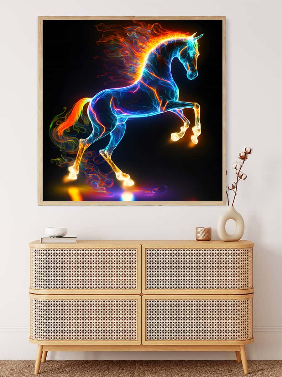 AB Diamond Painting - Pferd leuchtend - gedruckt in Ultra-HD - AB Diamond, Neu eingetroffen, Pferd, Quadratisch, Tiere
