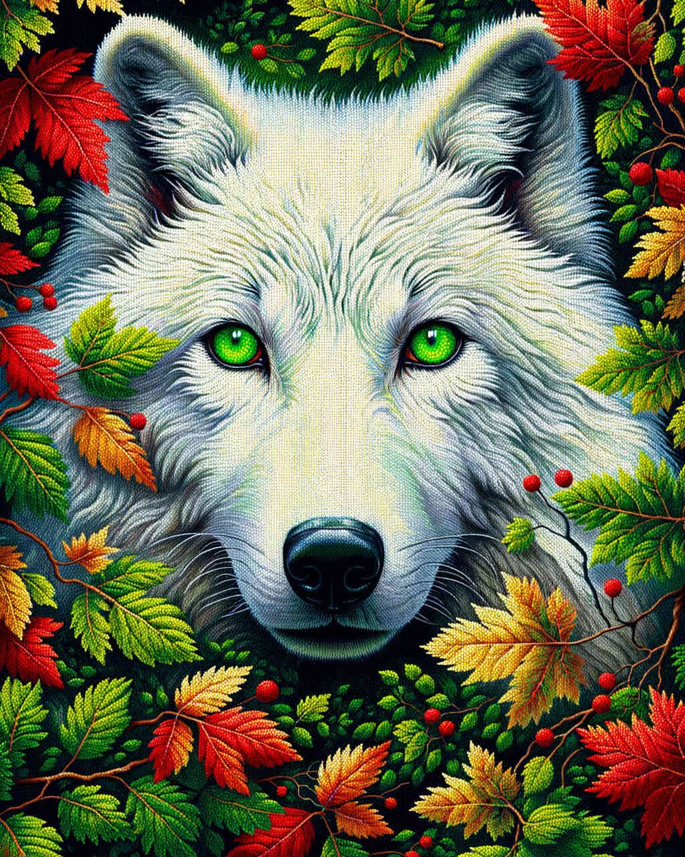 Paint by Numbers - White Wolf Grune Eyes