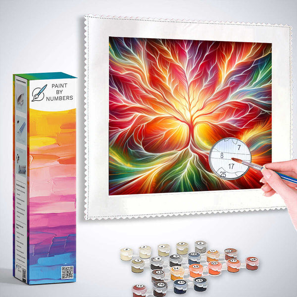 Paint by Numbers - Abstract Tree with Light of Life