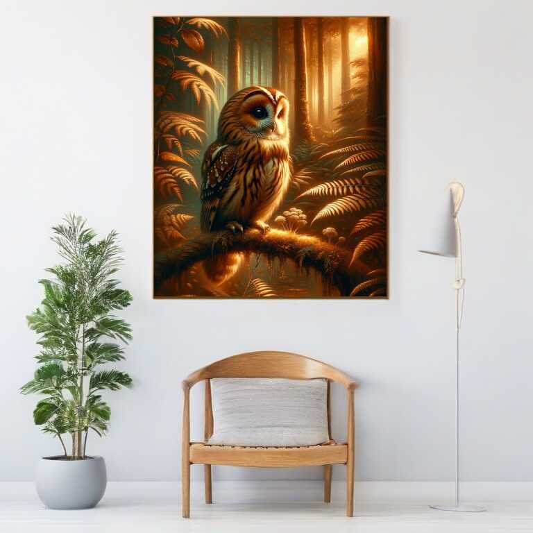 Paint by Numbers - Owl surrounded by wood