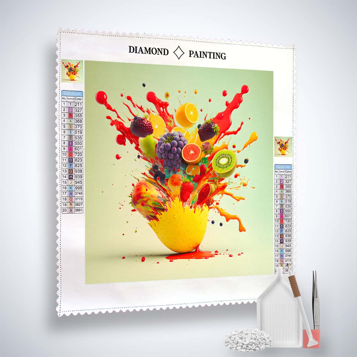 AB Diamond Painting Fruit Explosion Kit – Paint by Numbers with Sparkling Acrylic Diamonds