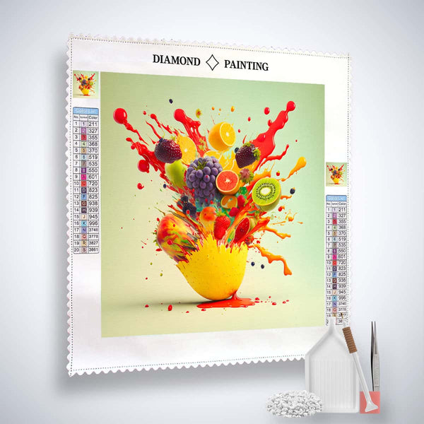 AB Diamond Painting Fruit Explosion Kit – Paint by Numbers with Sparkling Acrylic Diamonds