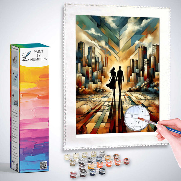 Hand in hand, city - Paint by Numbers