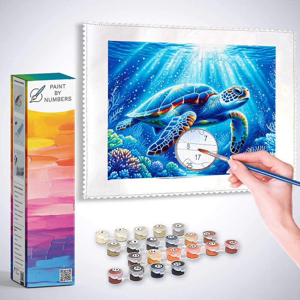 Paint by Numbers - Turtle dives