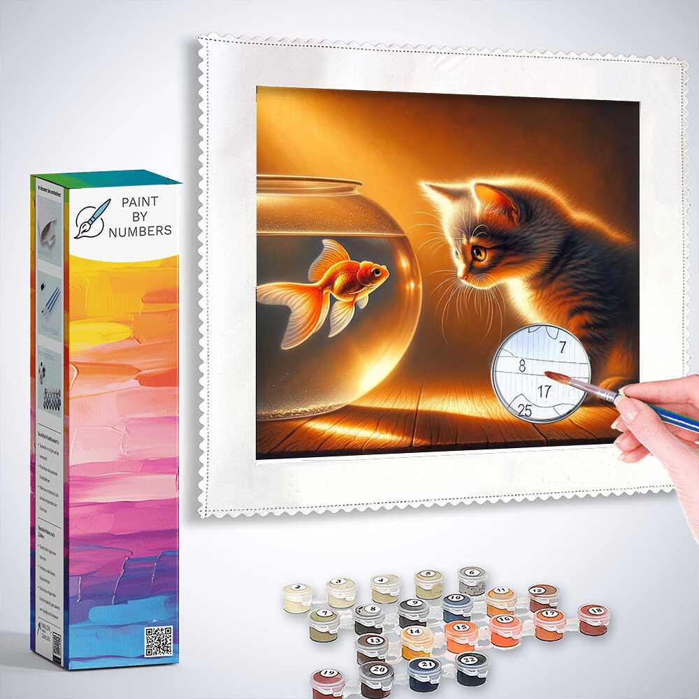 Paint by Numbers - Cat goldfish