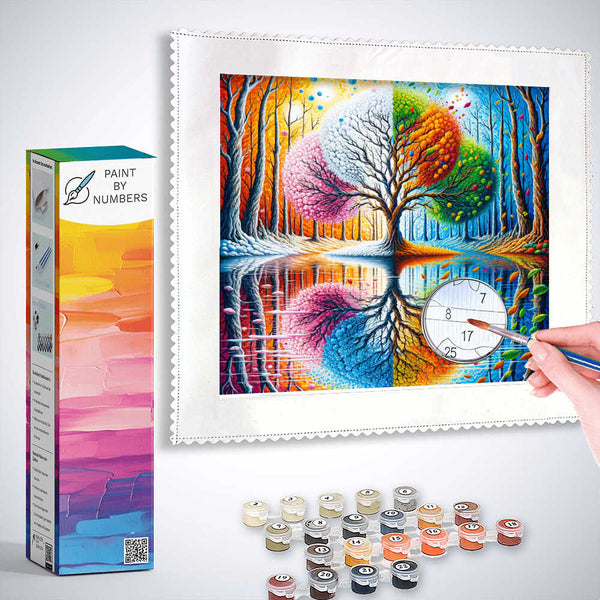 Paint by Numbers - Winter, summer, spring and autumn