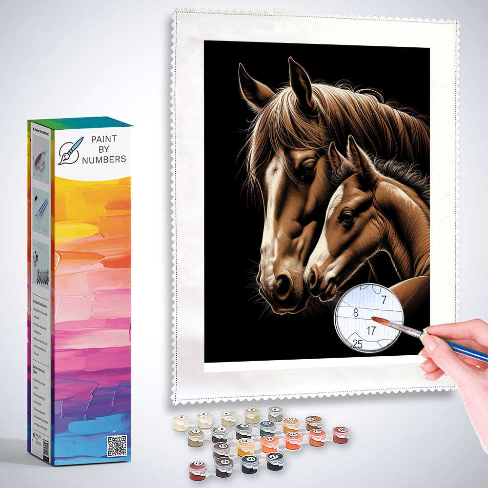 Paint by Numbers - Mare with foal