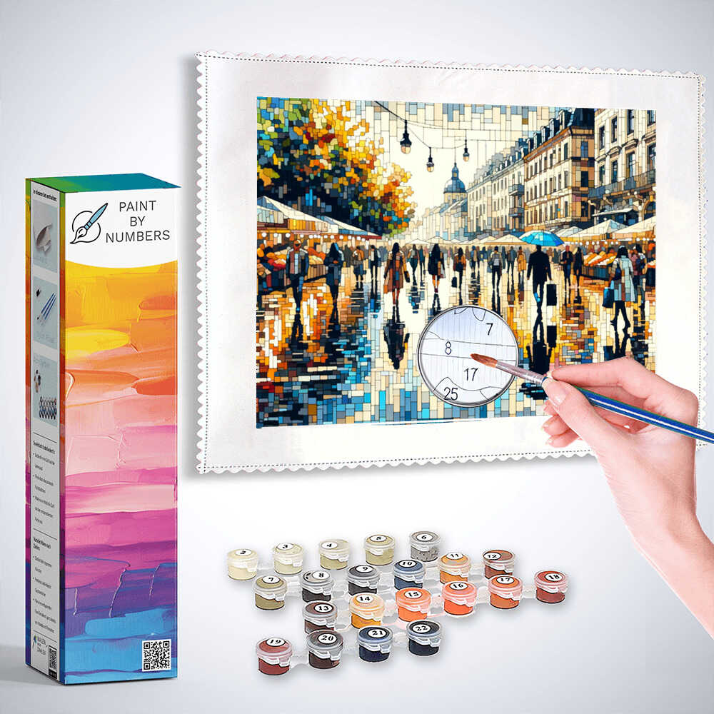 City, shopping mall - Paint by Numbers