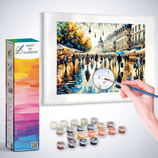 City, shopping mall - Paint by Numbers