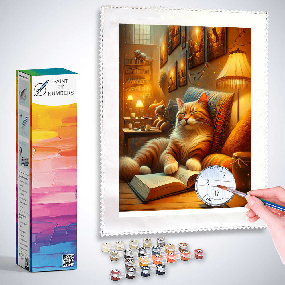 Cat reads - Paint by Numbers