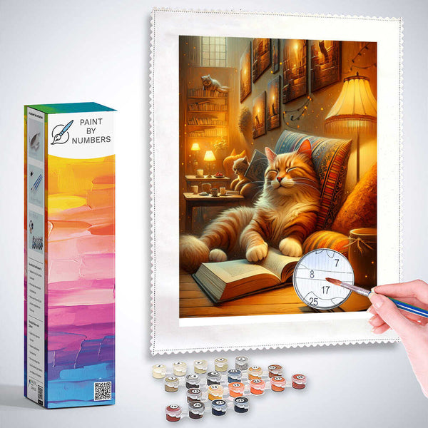 Cat reads - Paint by Numbers