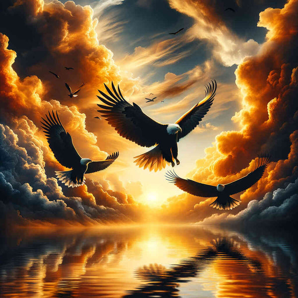 Paint by Numbers - Three eagles in flight