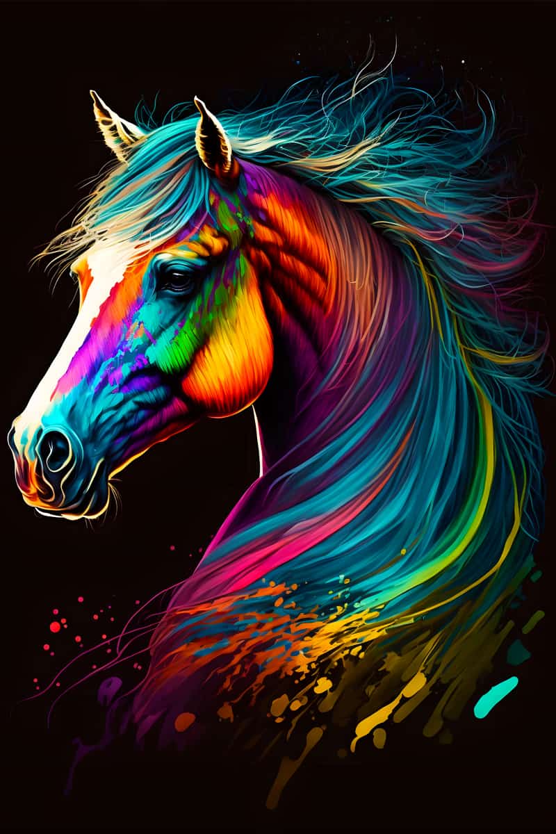 Colorful Horse Diamond Painting Kit - Sparkling Paint by Numbers Art on Professional Canvas