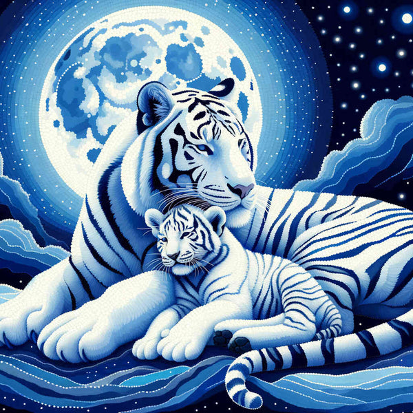 Paint by Numbers - Cuddly white tiger
