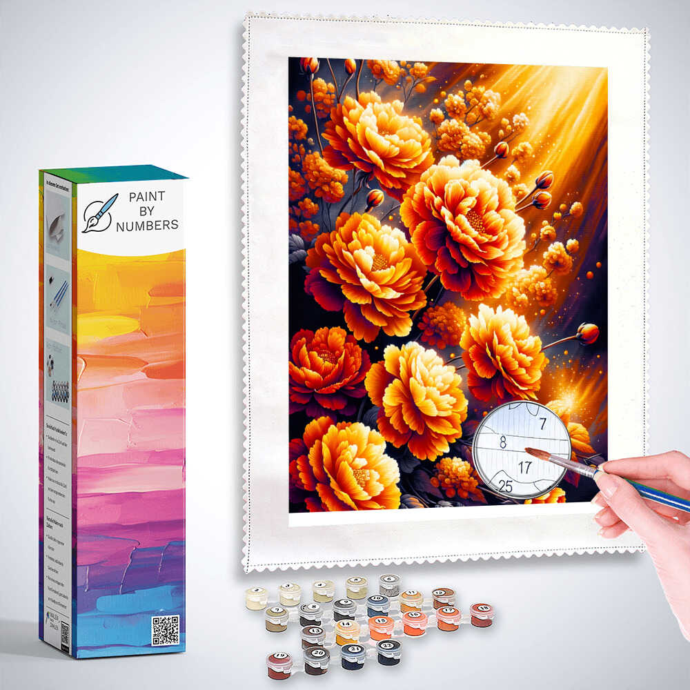 Paint by Numbers - Orange Flowers