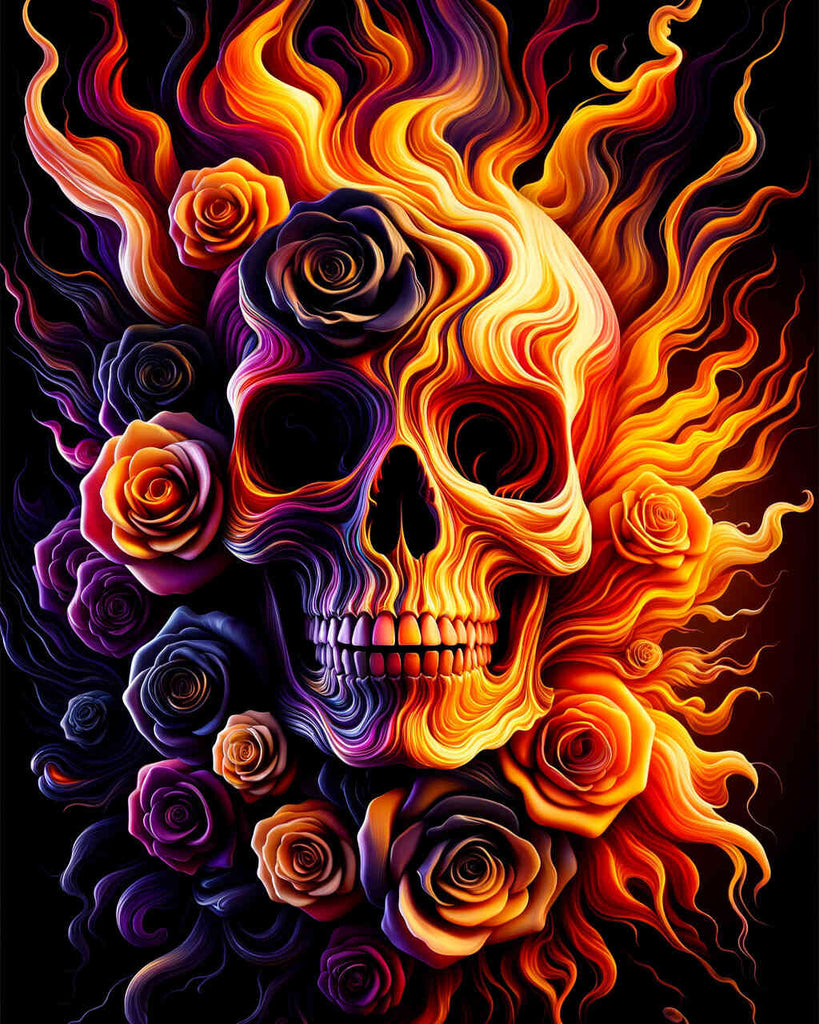Paint by Numbers - Skull Abstract