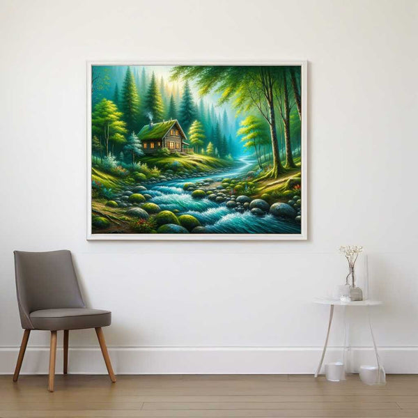 Paint by Numbers - Cottage in the forest by the river
